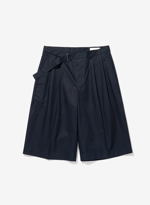 SEAMLESS BELTED SHORTS (NAVY)